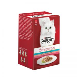 PURINA® GOURMET® Mon Petit за котки в зряла възраст,  Печено месо в сос с Риба, Асортимент 6х 50 g