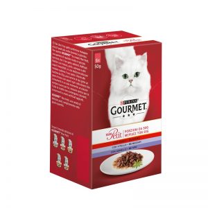 PURINA® GOURMET® Mon Petit за котки в зряла възраст,  Печено месо в сос с Месо, Асортимент 6х 50 g
