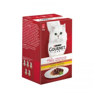 PURINA® GOURMET® Mon Petit за котки в зряла възраст,  Печено месо в сос с Пиле месо, Асортимент 6х 50 g