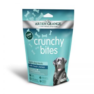 Arden Grange Crunchy Bites Light - хрупкави бисквити за предразположени към наднормено тегло и кастрирани кучета 225 гр.