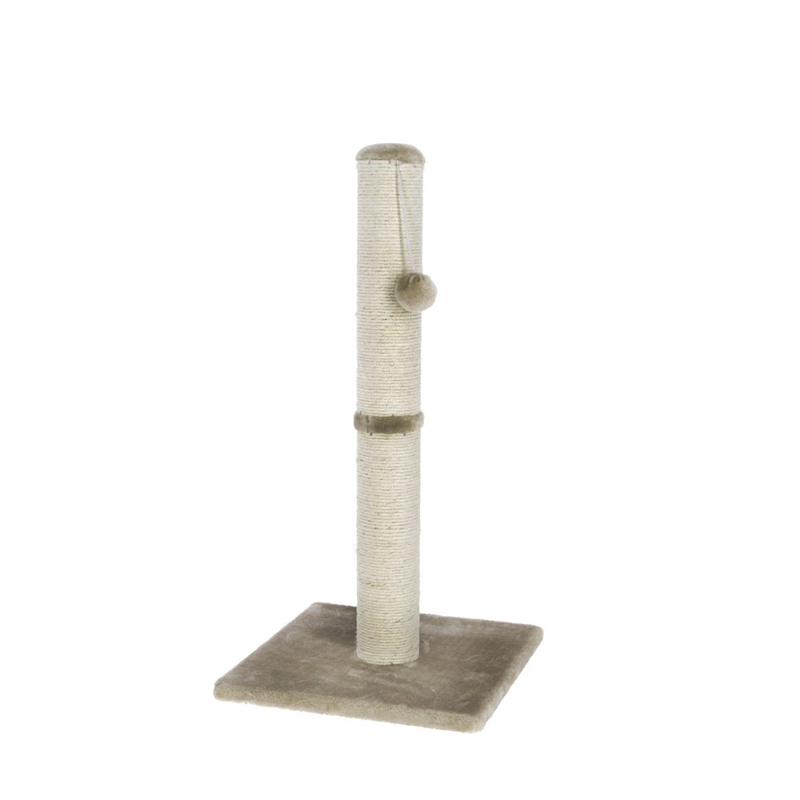 Kerbl Opal-Maxi Scratching Post - 78cm Tall, Beige, With Sisal Post & Play Ball (38x38cm Base)