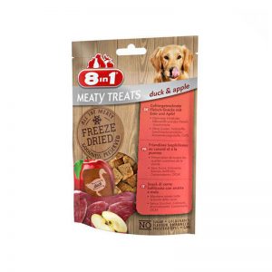 8in1 MEATY FREATS - Замразено беззърнено допълващо лакомство за кучета с патешко месо и ябълки, 50 гр.
