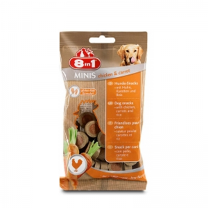 8in1 Minis Chicken and Carrot - деликатесно лакомство с пилешко месо и моркови 100 гр.