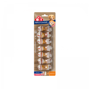 8in1 Triple Flavour XS - кокали блистер MIX - говеждо, пилешко и свинско месо 7 бр.