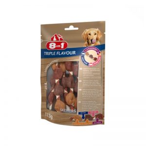 8in1 Triple Flavour - шишчета MIX - свинско, патешко, говеждо, и пилешко месо 113 гр.