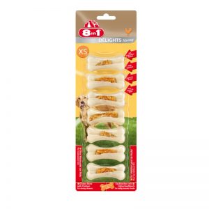 8in1 Delights Strong XS - малки деликатесни кокалчета, за кучета до 10 кг., 7 броя