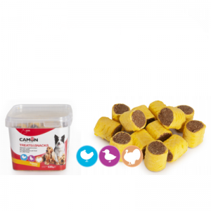 Camon - Лакомства за куче под формата на бисквитка с вкус на пилешко, патешко и пуешко месо, 530 гр.