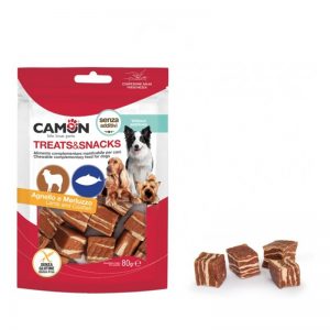 Camon Treats Snacks - Меки хапки във формата на кубчета с агнешко месо и риба, 80 гр.