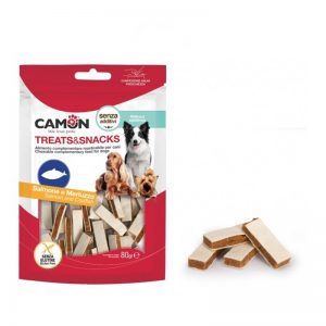 Camon Treats Snacks - Меки хапки във формата на сандвич със сьомга и треска 80 гр.