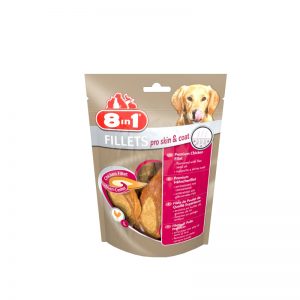 8in1 Fillets pro Skin Coat - пилешки филенца със съставки правещи козината здрава и лъскава 80 гр.