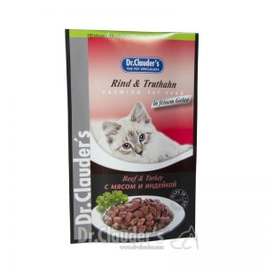 Dr.Clauder's Premium Pouches - говеждо и пуйка в желе 100 гр.