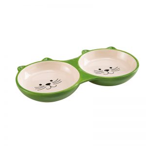 Ferplast - Izar - Двойна керамична купичка за храна и вода  21,5 x 12 / 2,5 cm - 0,23 L
