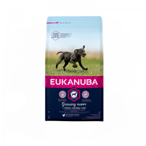 EUKANUBA DOG PUPPY LARGE-Храната е подходяща за подрастващи кученца от едри породи. Възраст - между 2 и 12 месеца